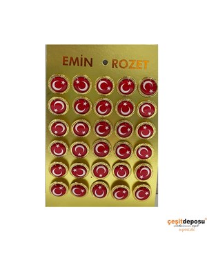 Yaka Rozet Emz103 Bayrak Baskılı 30lu