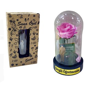 Öğretmenler Günü 10*18 Ters Fanus Gül