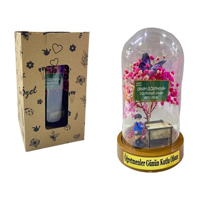 Öğretmenler Günü 10*18 Ters Fanus Kelebek