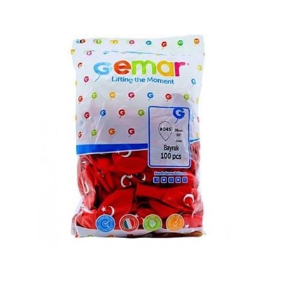 Balon Gemar Bayrak Baskılı 100lü