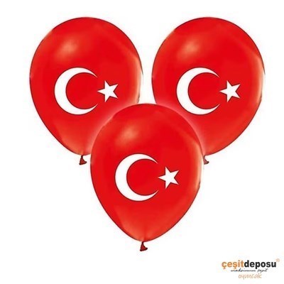 Balon Gemar Bayrak Baskılı 100lü