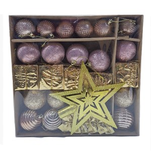 Yılbaşı 2006814-4 Bronz Ağaç Süsleme Seti 29pcs