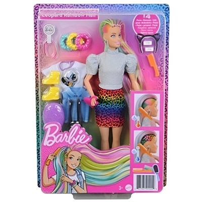 Barbie Grn81 Leopar Desenli Saçlar Bebeği