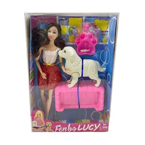 Kutulu 225 Manken Bebek ve Köpekleri Set