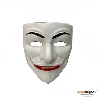 İpli Pvc Kırmızılı Beyazlı Maske 12li
