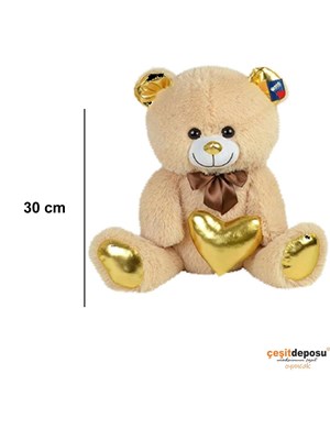 Halley 62500 Peluş 30cm Parlak Kalpli Ayı